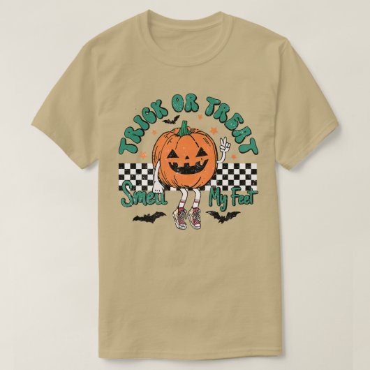 Trick oder behandeln Geruch meiner Füße Pumpkin Ki T-Shirt (Design vorne)