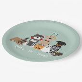 Trick oder behandeln glückliche Halloween-Spooky-P Pappteller (Schrägansicht)