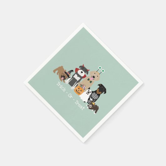 Trick oder behandeln glückliche Halloween-Spooky-P Serviette (Ecke)