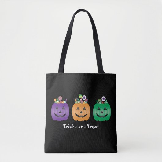 Trick oder behandeln Halloween-Kürbislaterne Candy Tasche (Vorderseite)