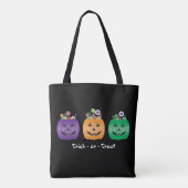 Trick oder behandeln Halloween-Kürbislaterne Candy Tasche (Rückseite)