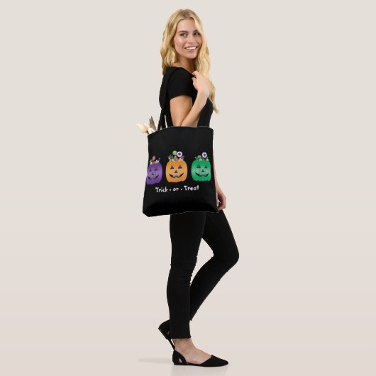 Trick oder behandeln Halloween-Kürbislaterne Candy Tasche (Am Model)