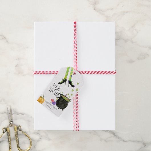 Trick oder behandeln Halloween-Tag Geschenkanhänger (Mit Garn)