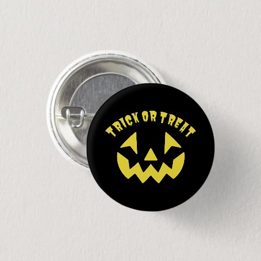 Trick oder behandeln Jack O'Lantern Halloween T -  Button (Vorne & Hinten)