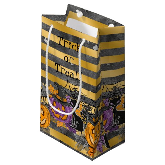 Trick oder behandeln kleine Geschenktüte (Vorderseite Schrägansicht)