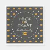 Trick oder behandeln. Kürbislaterne White Polka Do Serviette (Vorderseite)