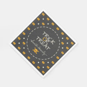 Trick oder behandeln. Kürbislaterne White Polka Do Serviette (Ecke)