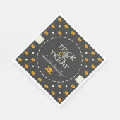 Trick oder behandeln. Kürbislaterne White Polka Do Serviette (Ecke)