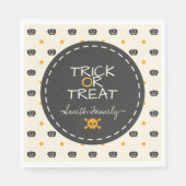 Trick oder behandeln. Kürbislaterne White Polka Do Serviette (Vorderseite)