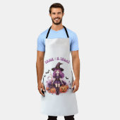 Trick oder behandeln Lila Hexenkürbis und Fledermä Schürze (Getragen)