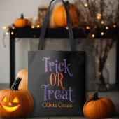 Trick oder Behandeln Lila & Orange benutzerdefinie Tasche