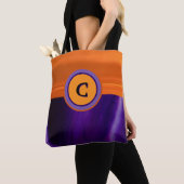 Trick oder behandeln Lila und Orange Monogramm Tasche (Von Nahem)
