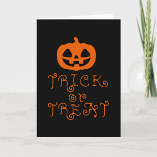 Trick oder Behandeln mit einem Jack-o’-Lattern Karte