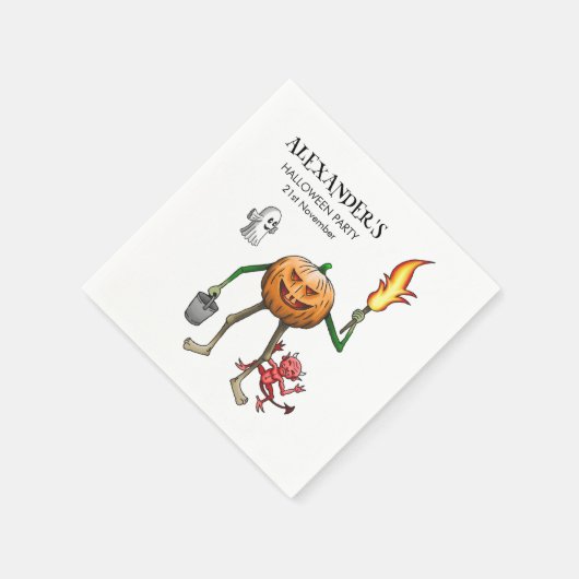 Trick oder Behandeln mit Jack O'lantern Serviette (Ecke)