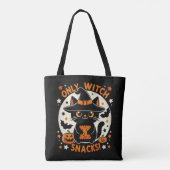 Trick oder behandeln niedliche Katze mit Tote Tasc Tasche (Rückseite)