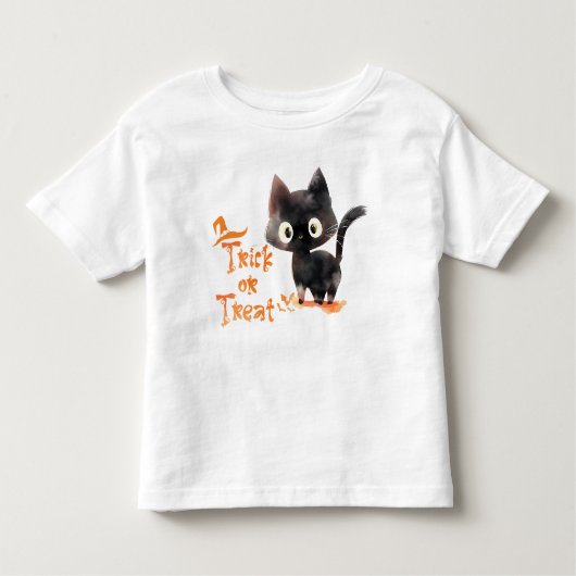 Trick oder behandeln niedliches Black Cat Hallowee Kleinkind T-shirt (Vorderseite)