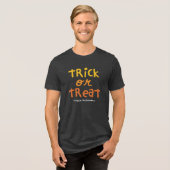 Trick oder behandeln niedliches schwarz-orangefarb Tri-Blend shirt (Vorderseite voll)