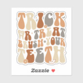 Trick oder behandeln, putze dir die Zähne! Aufkleber (Blatt)