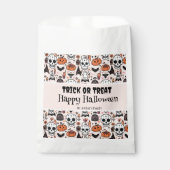 Trick oder Behandeln rosa Halloween-Familienname Geschenktütchen (Vorderseite)
