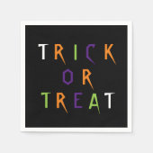 Trick oder behandeln schwarz farbige Typografie Ha Serviette (Vorderseite)