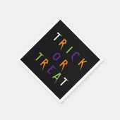 Trick oder behandeln schwarz farbige Typografie Ha Serviette (Ecke)