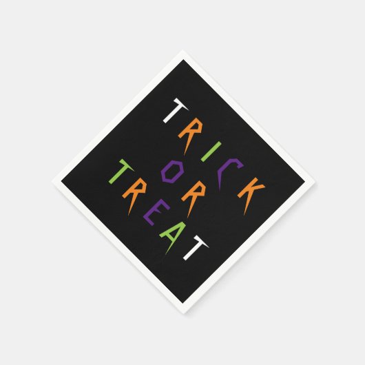 Trick oder behandeln schwarz farbige Typografie Ha Serviette (Ecke)