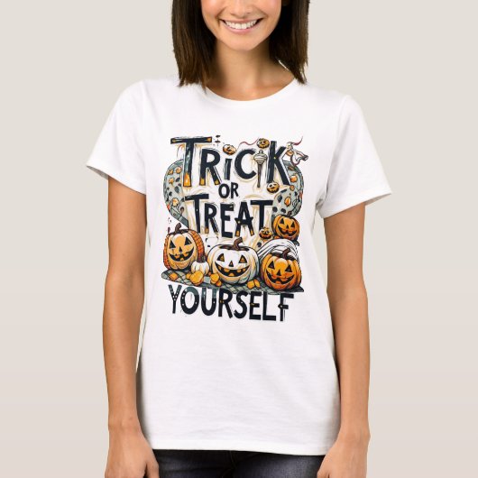 Trick oder Behandeln Sie sich selbst - Halloween T-Shirt (Vorderseite)