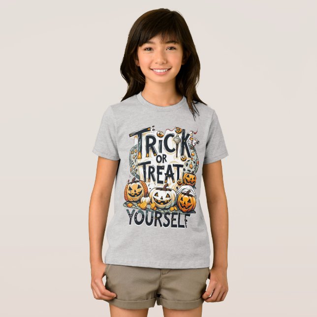 Trick oder Behandeln Sie sich selbst - Halloween Tri-Blend Shirt (Vorderseite Voll)