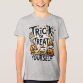 Trick oder Behandeln Sie sich selbst - Halloween Tri-Blend Shirt (Vorderseite)