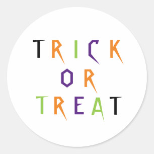 Trick oder behandeln spookoartige Typografie Hallo Runder Aufkleber