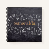 Trick oder behandeln Vintagen Chalkboard Name Hall Notizblock (Vorderseite)