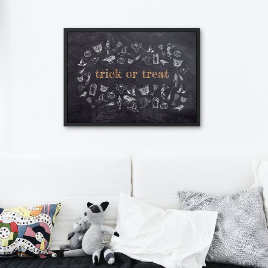 Trick oder behandeln Vintages Chalkboard Halloween Poster