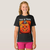Trick oder behandeln Whimsical Jack-O-Lantern Pump T-Shirt (Vorne ganz)