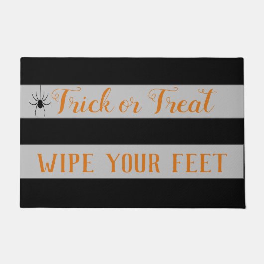 Trick oder behandeln Wischen Sie Ihre Füße Hallowe Fußmatte (Vorderseite)
