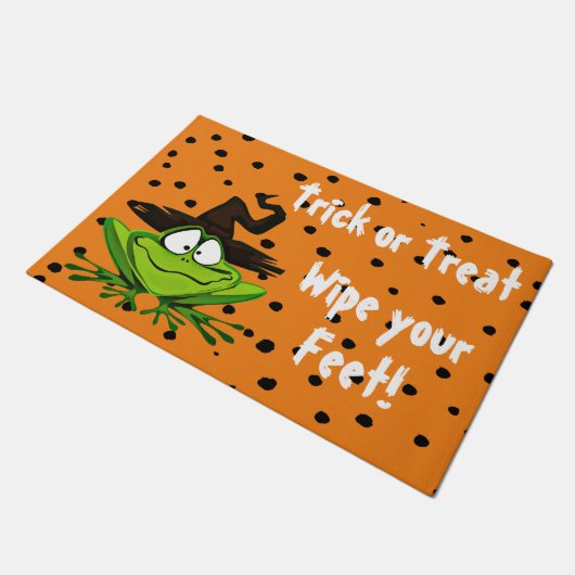 Trick oder behandeln Wischen Sie Ihre Füße Hallowe Fußmatte (Schrägansicht)