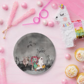 Trick oder behandelnde Halloween-Papierplatte Pappteller (Party)