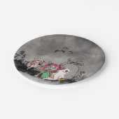 Trick oder behandelnde Halloween-Papierplatte Pappteller (Schrägansicht)