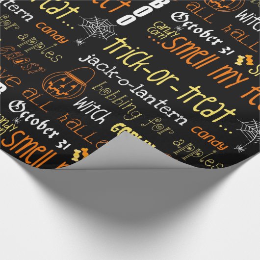 Trick oder behandelt riechen meine Füße Geschenkpapier (Ecke)