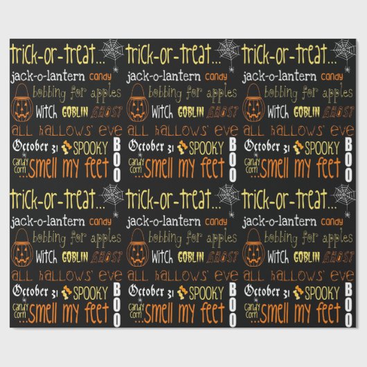 Trick oder behandelt riechen meine Füße Geschenkpapier (Flach)