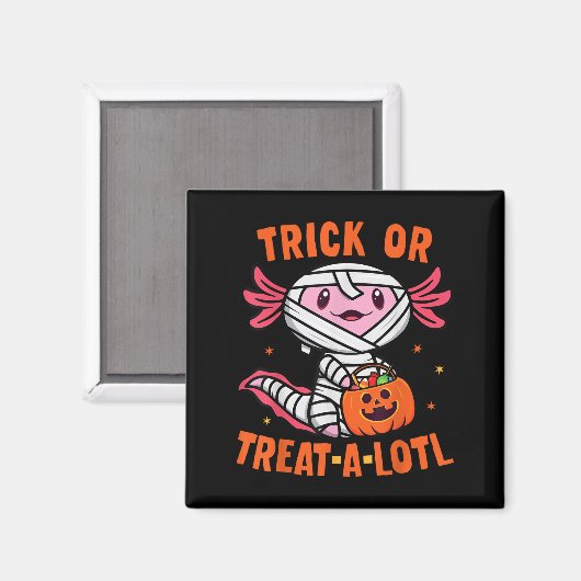 Trick oder behandle ein lockeres Axolotl Halloween Magnet (Vorderseite/Rückseite)