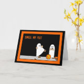 Trick oder behandle, rieche meine Füße. Karte (Gelbe Blume)