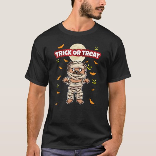 Trick oder Behandlung Beängstigender, gruseliger H T-Shirt (Vorderseite)