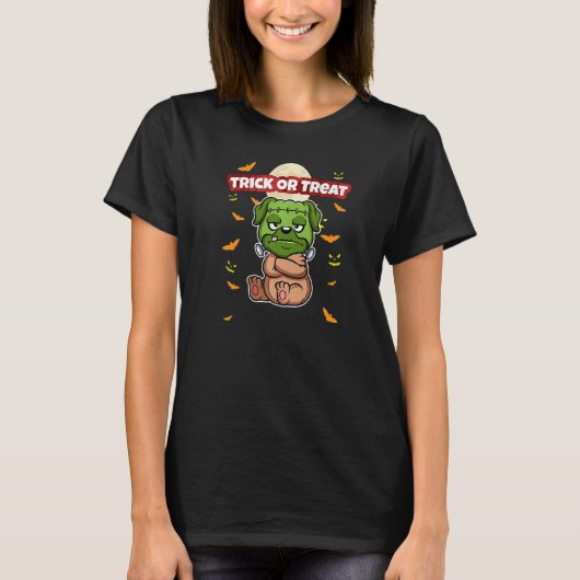 Trick oder Behandlung Beängstigender, gruseliger H T-Shirt (Vorderseite)
