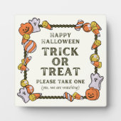 Trick oder Behandlung Bitte nehmen Sie ein Stehend Fotoplatte (Vorderseite)