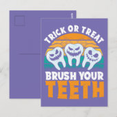 Trick oder Behandlung Brush Ihre Zähne Zahnpuder S Postkarte (Vorne/Hinten)