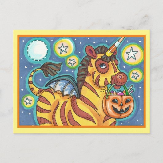TRICK ODER BEHANDLUNG BVT WING ZEBRA, HALLOWEEN KA POSTKARTE (Vorderseite)
