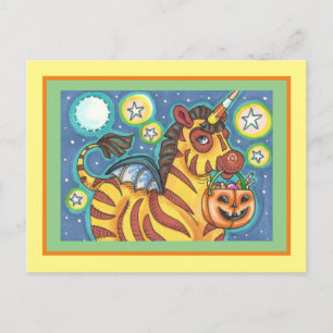 TRICK ODER BEHANDLUNG BVT WING ZEBRA, HALLOWEEN KA POSTKARTE