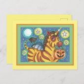 TRICK ODER BEHANDLUNG BVT WING ZEBRA, HALLOWEEN KA POSTKARTE (Vorne/Hinten)