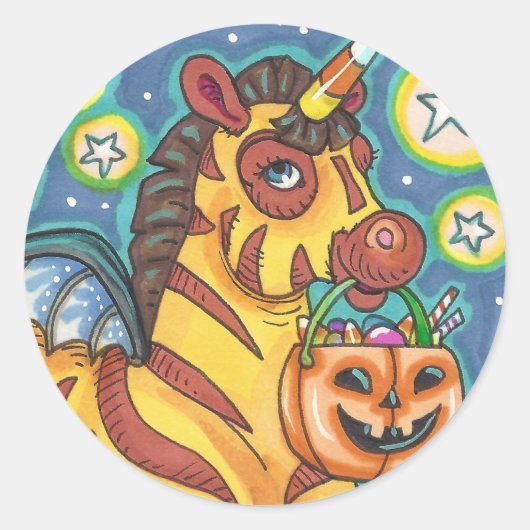 TRICK ODER BEHANDLUNG BVT WING ZEBRA, NIEDLICH HAL RUNDER AUFKLEBER (Vorderseite)