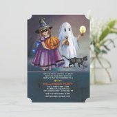 Trick oder Behandlung der Halloween-Einladung Einladung (Stehend Vorderseite)